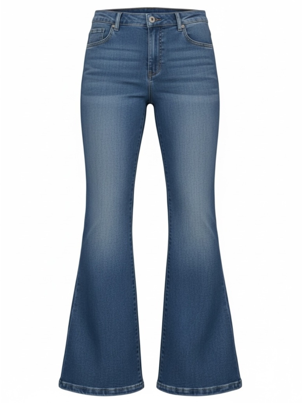 BCBGeneration High Rise Curvy Flare Stone Wash Blue Jeans size 11  30” inseam